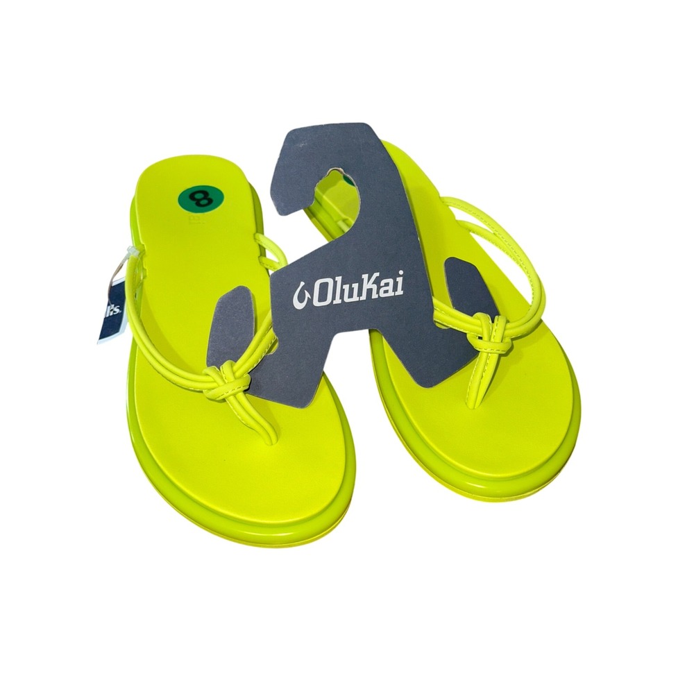 OluKai 'Aka Women's Sandals Yellow Citron Flip Flops 20509-6B6B Size 8